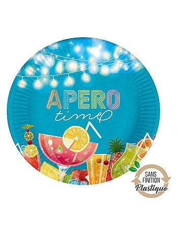 Set de 10 assiettes en carton Apero times