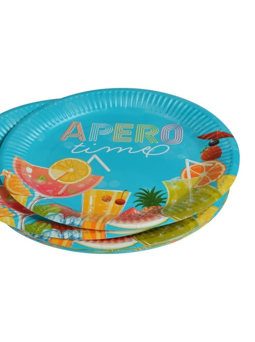 Set de 10 assiettes en carton Apero times - Kiabi