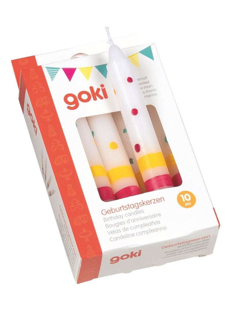 Set de 10 bougies anniversaire Blanc - Kiabi