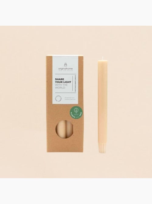Set de 10 bougies cierges beige 20 cm - Kiabi