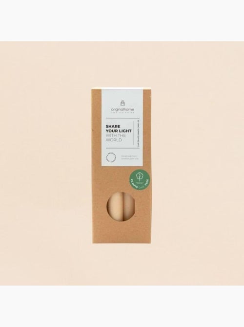 Set de 10 bougies cierges beige 20 cm - Kiabi