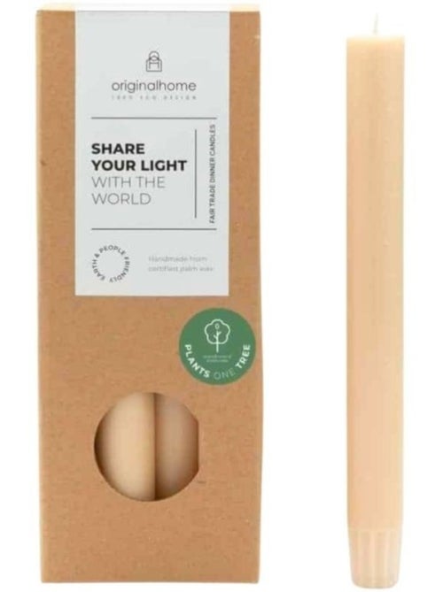 Set de 10 bougies cierges beige 20 cm - Kiabi