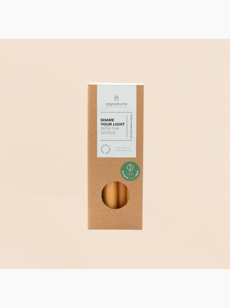 Set de 10 bougies cierges ocre 20 cm Doré - Kiabi