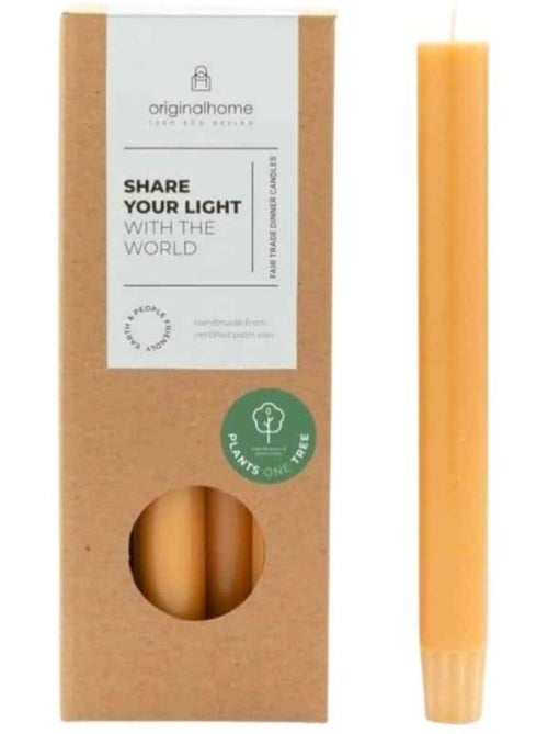 Set de 10 bougies cierges ocre 20 cm - Kiabi