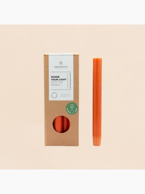 Set de 10 bougies cierges orange 20 cm - Kiabi
