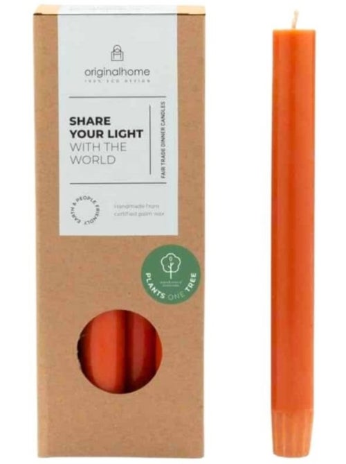 Set de 10 bougies cierges orange 20 cm - Kiabi