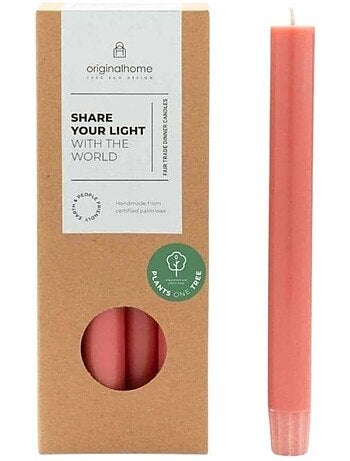 Set de 10 bougies cierges rouille 20 cm
