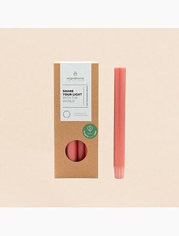 Set de 10 bougies cierges rouille 20 cm