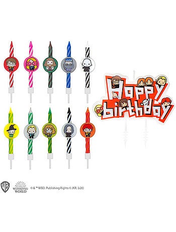 Set de 10 Bougies d'anniversaire Personnages Harry Potter & 1 Happy Birthday - Harry Potter