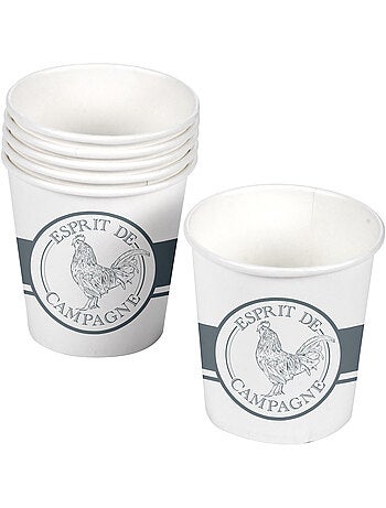 Set de 10 gobelets en carton coq de campagne