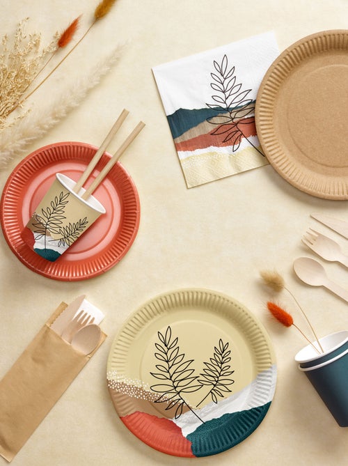 Set de 10 gobelets en carton Fleurs abstraites - Kiabi