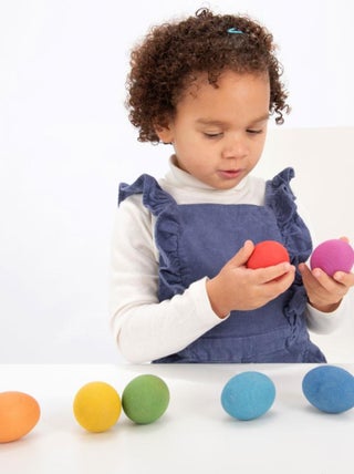 Set de 10 oeufs en bois Rainbow