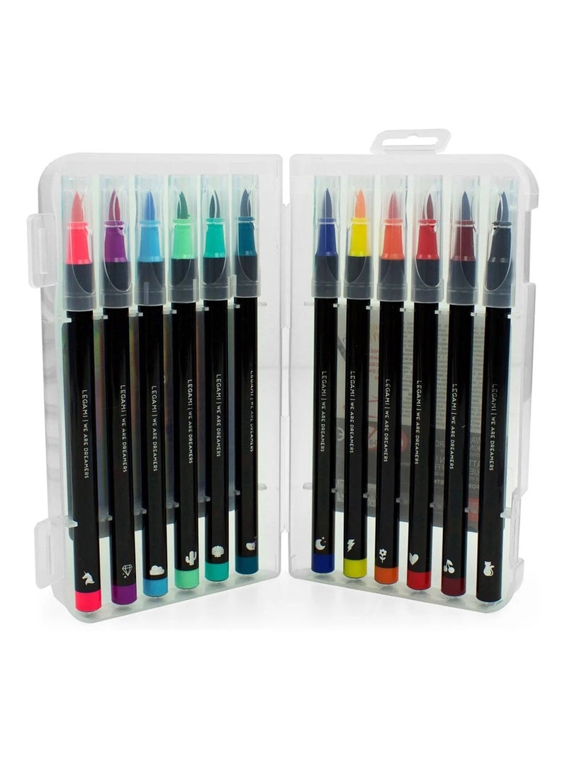 Set de 12 Feutres à Pointe Pinceau Multicolore - Kiabi