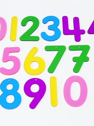 Set de 14 chiffres de couleurs translucides