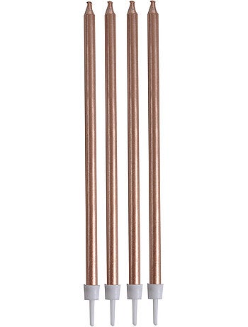 Set de 16 longues bougies d anniversaire 14.5 cm rose gold
