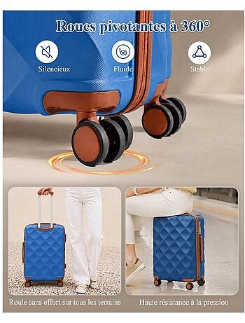 Set de 2 bagages - 4 roulettes, serrure tsa - british traveller