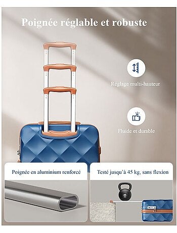 Set de 2 bagages - 4 roulettes, serrure tsa - british traveller
