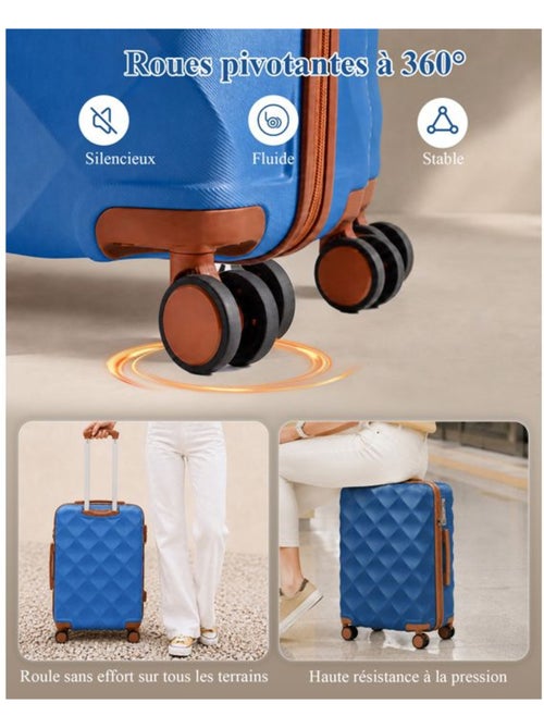 Set de 2 bagages - 4 roulettes, serrure tsa - british traveller - Kiabi Set de 2 bagages - 4 roulettes, serrure tsa - british traveller - Kiabi