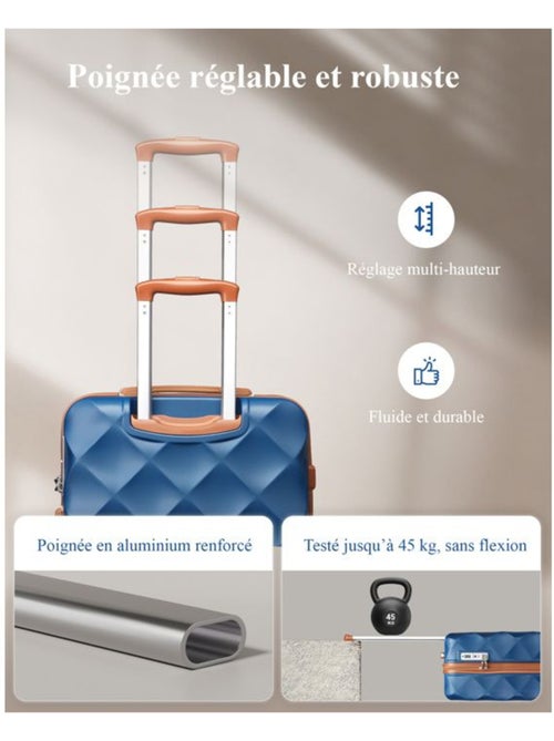 Set de 2 bagages - 4 roulettes, serrure tsa - british traveller - Kiabi Set de 2 bagages - 4 roulettes, serrure tsa - british traveller - Kiabi