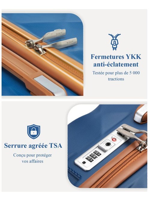Set de 2 bagages - 4 roulettes, serrure tsa - british traveller - Kiabi Set de 2 bagages - 4 roulettes, serrure tsa - british traveller - Kiabi
