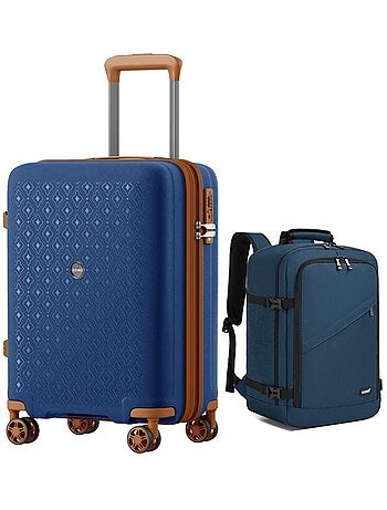 Set de 2 bagages - polypropylène, légère, 4 roulettes, serrure tsa - kono