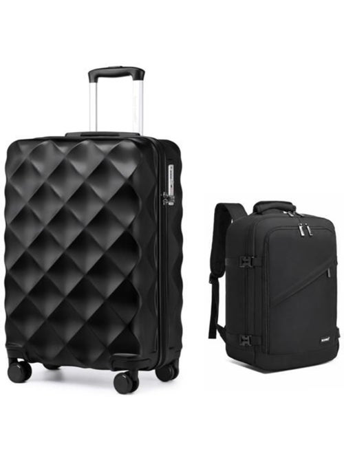 Set de 2 bagages - rigide, 4 roulettes, serrure tsa - british traveller - Kiabi Set de 2 bagages - rigide, 4 roulettes, serrure tsa - british traveller - Kiabi