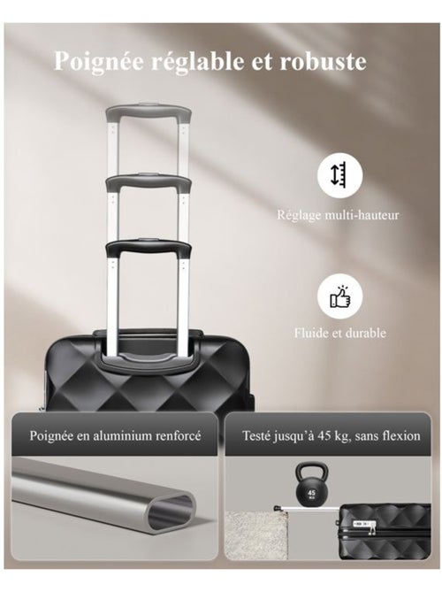 Set de 2 bagages - rigide, 4 roulettes, serrure tsa - british traveller - Kiabi Set de 2 bagages - rigide, 4 roulettes, serrure tsa - british traveller - Kiabi