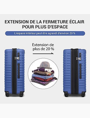 Set de 2 bagages - rigide, 4 roulettes, serrure tsa - kono