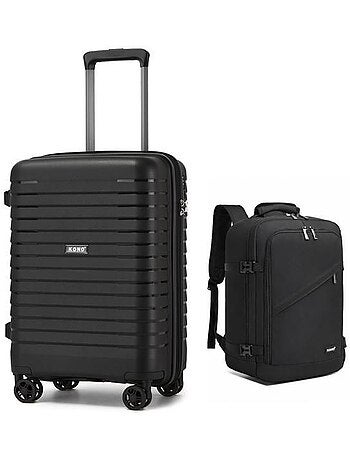 Set de 2 bagages - rigide, 4 roulettes, serrure tsa - kono