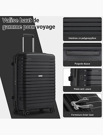 Set de 2 bagages - rigide, 4 roulettes, serrure tsa - kono