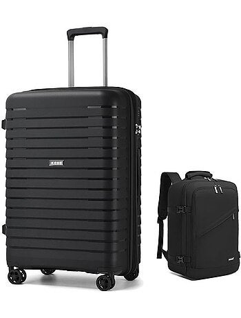 Set de 2 bagages - rigide, 4 roulettes, serrure tsa - kono
