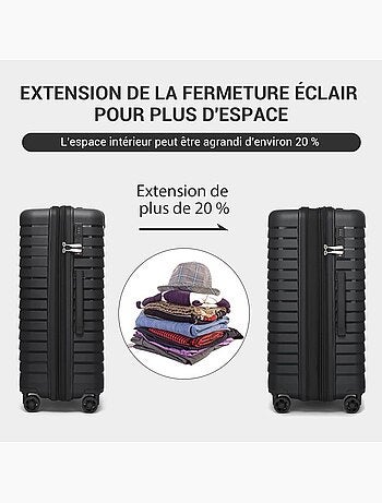 Set de 2 bagages - rigide, 4 roulettes, serrure tsa - kono