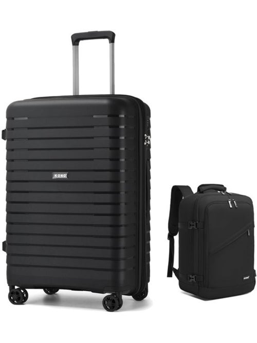 Set de 2 bagages - rigide, 4 roulettes, serrure tsa - kono - Kiabi