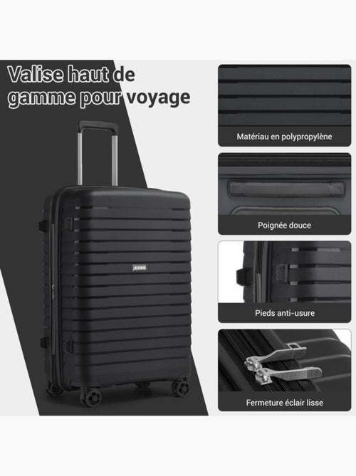 Set de 2 bagages - rigide, 4 roulettes, serrure tsa - kono - Kiabi