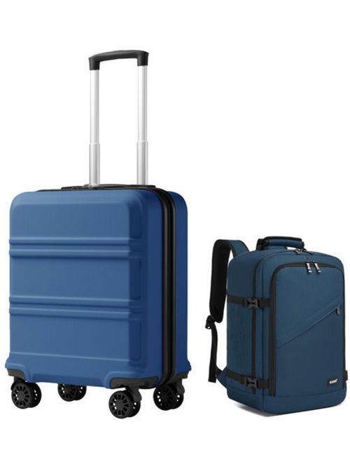 Set de 2 bagages - rigide, abs, 4 roulettes, serrure tsa - kono - Kiabi Set de 2 bagages - rigide, abs, 4 roulettes, serrure tsa - kono - Kiabi