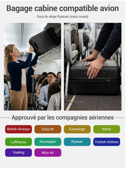 Set de 2 bagages - rigide, abs, 4 roulettes, serrure tsa - kono - Kiabi Set de 2 bagages - rigide, abs, 4 roulettes, serrure tsa - kono - Kiabi