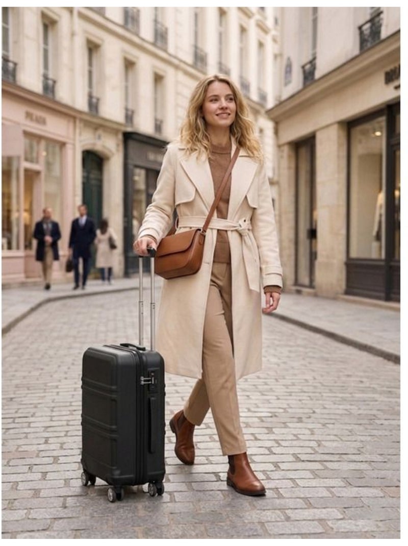 Set de 2 bagages - rigide, abs, 4 roulettes, serrure tsa - kono Noir - Kiabi