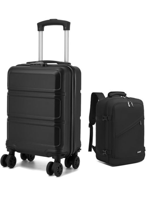 Set de 2 bagages - rigide, abs, 4 roulettes, serrure tsa - kono - Kiabi Set de 2 bagages - rigide, abs, 4 roulettes, serrure tsa - kono - Kiabi