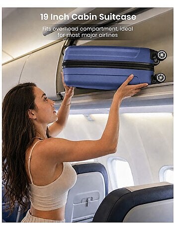 Set de 2 bagages - rigide, abs, légère, 4 roulettes - kono