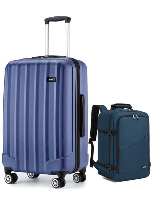 Set de 2 bagages - rigide, abs, légère, 4 roulettes - kono - Kiabi Set de 2 bagages - rigide, abs, légère, 4 roulettes - kono - Kiabi