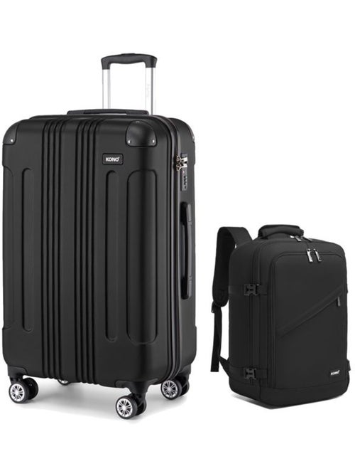 Set de 2 bagages - rigide, abs, légère, 4 roulettes - kono - Kiabi Set de 2 bagages - rigide, abs, légère, 4 roulettes - kono - Kiabi