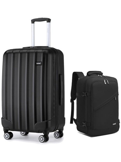 Set de 2 bagages - rigide, abs, légère, 4 roulettes - kono - Kiabi Set de 2 bagages - rigide, abs, légère, 4 roulettes - kono - Kiabi