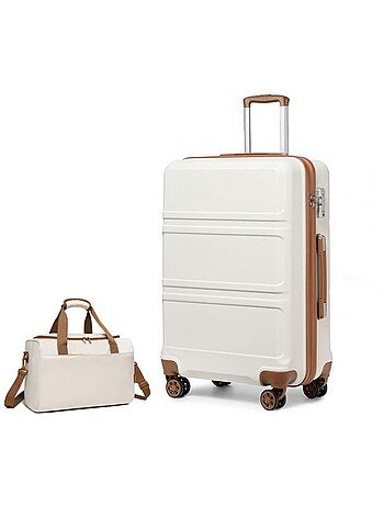 Set de 2 bagages - rigide, abs, légère, 4 roulettes, serrure tsa - kono