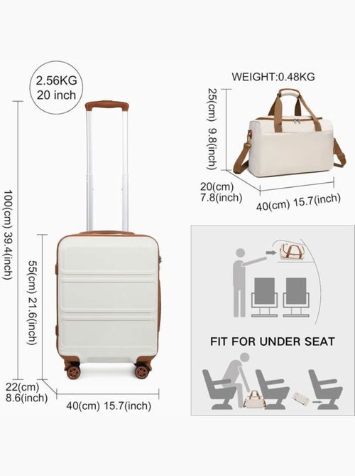 Set de 2 bagages - rigide, abs, légère, 4 roulettes, serrure tsa - kono - Kiabi Set de 2 bagages - rigide, abs, légère, 4 roulettes, serrure tsa - kono - Kiabi