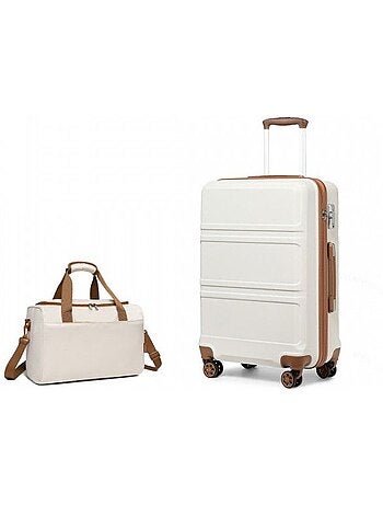 Set de 2 bagages - rigide, abs, légère, 4 roulettes, serrure tsa - kono