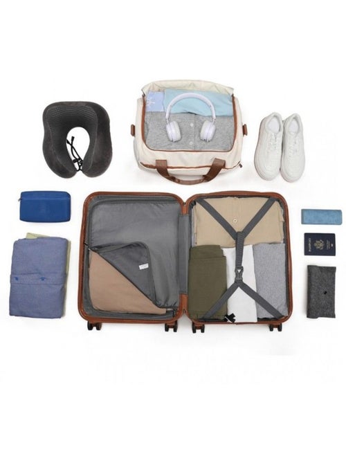 Set de 2 bagages - rigide, abs, légère, 4 roulettes, serrure tsa - kono - Kiabi Set de 2 bagages - rigide, abs, légère, 4 roulettes, serrure tsa - kono - Kiabi