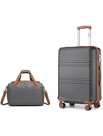 Set de 2 bagages - rigide, abs, légère, 4 roulettes, serrure tsa - kono