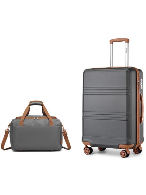 Set de 2 bagages - rigide, abs, légère, 4 roulettes, serrure tsa - kono - Kiabi Set de 2 bagages - rigide, abs, légère, 4 roulettes, serrure tsa - kono - Kiabi