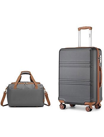 Set de 2 bagages - rigide, abs, légère, 4 roulettes, serrure tsa - kono