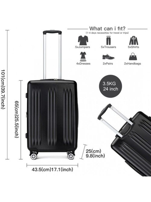 Set de 2 bagages - rigide, abs, légère, 4 roulettes, serrure tsa - kono - Kiabi Set de 2 bagages - rigide, abs, légère, 4 roulettes, serrure tsa - kono - Kiabi